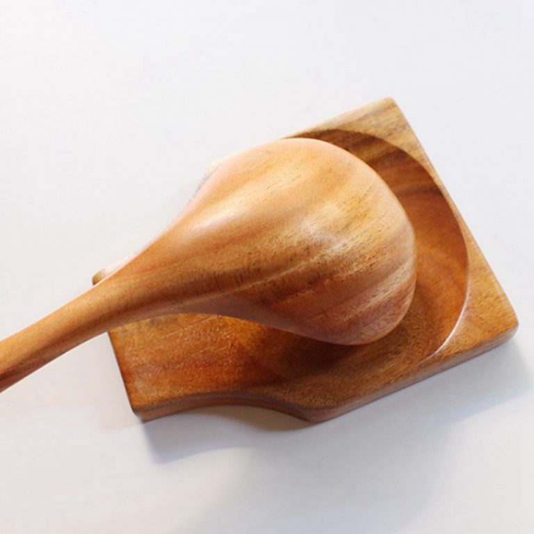Repose-cuillère En Bois De Bambou Pour Cuisinière - Support Pour Spatule, Louche, Cuillère - 17.5x9.3 Cm - Garde Le Plan De Travail Propre - 5